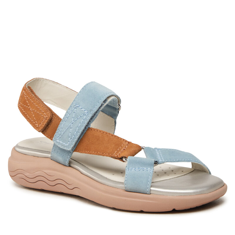 Sandalen Geox D Spherica Ec5W D25ADA00022CE45F Lt Sky/Camel Sandalen Pantoletten und Sandaletten Damenschuhe