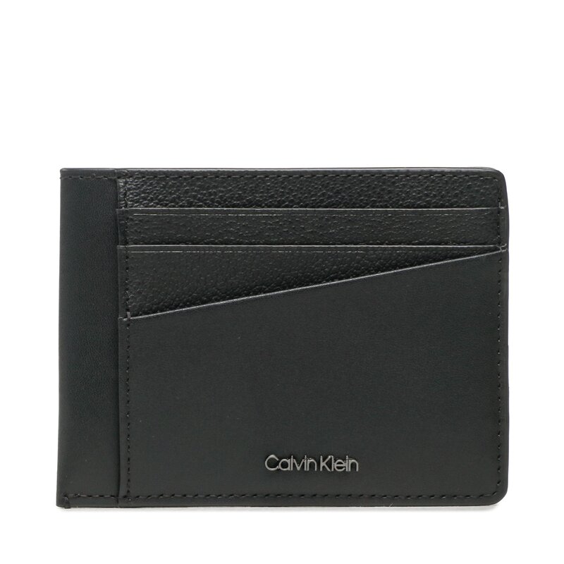 Kreditkartenetui Calvin Klein Ck Diagonal Id Cardholder K50K510596 BAX Kreditkarten-Etui Etuis Leder-Galanterie Zubehör