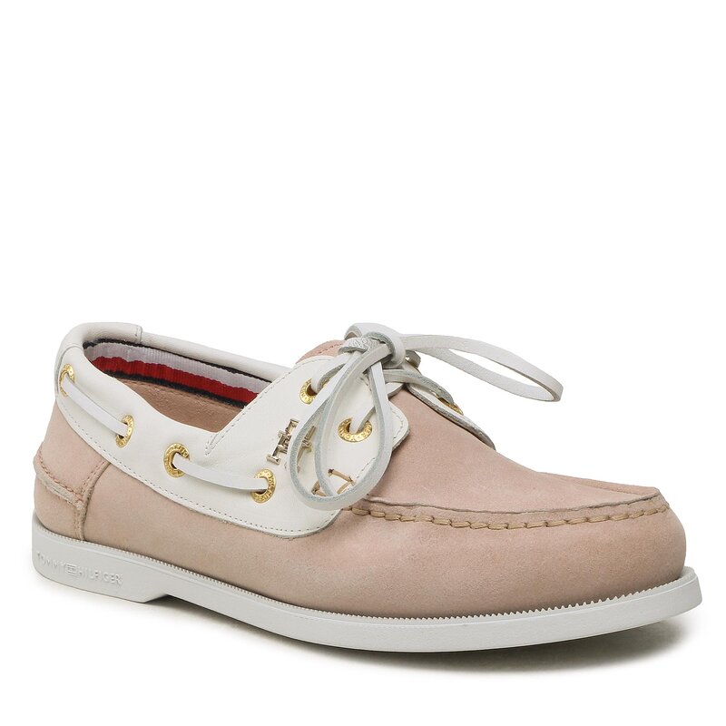 Halbschuhe Tommy Hilfiger Th Boat Shoe FW0FW07066 Misty Blush TRY Flache Halbschuhe Damenschuhe