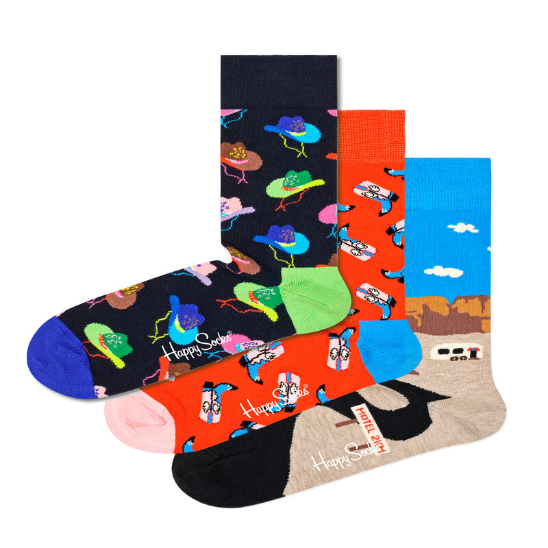 3er-Set hohe Unisex-Socken Happy Socks XWET08-0200 Bunt Hohe Damen Socken Textilien Zubehör