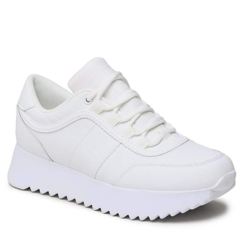 Sneakers Tommy Jeans High Cleated Sneaker EN0EN02125 White 0K4 Sneakers Halbschuhe Damenschuhe