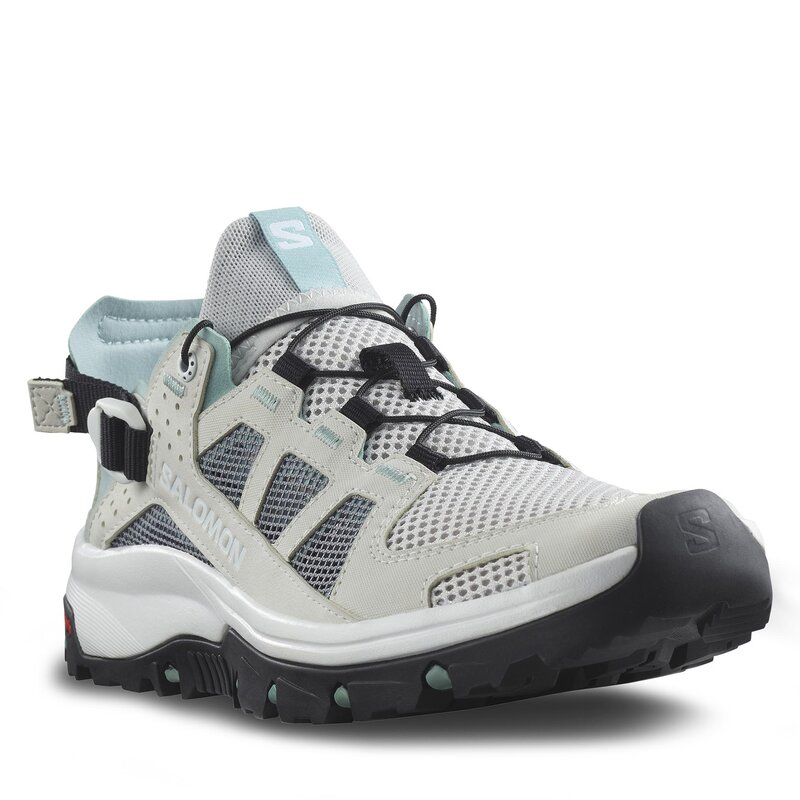 Schuhe Salomon Techamphibian 5 L47117100 Lunar Rock/Aquifer/White Schwimmschuhe Sportschuhe Damenschuhe