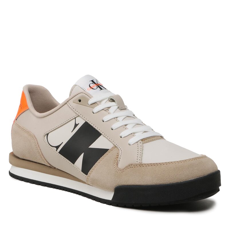 Sneakers Calvin Klein Jeans Low Profile Runner Mix YM0YM00695 Eggshell/Travertine/Creamy White Sneakers Halbschuhe Herrenschuhe