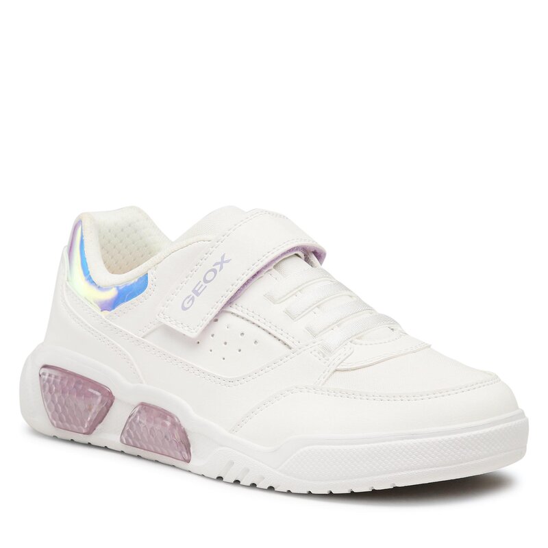 Sneakers Geox J Illuminus Girl J35HPA0BUASC0761 DD White/Lilac Halbschuhe Mädchen Kinderschuhe