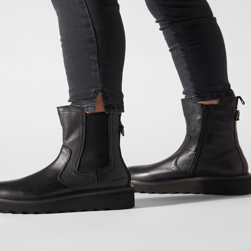 Stiefeletten Wrangler Jane Chelsea Leather WL22536A Black 062 Boots Stiefel und andere Damenschuhe