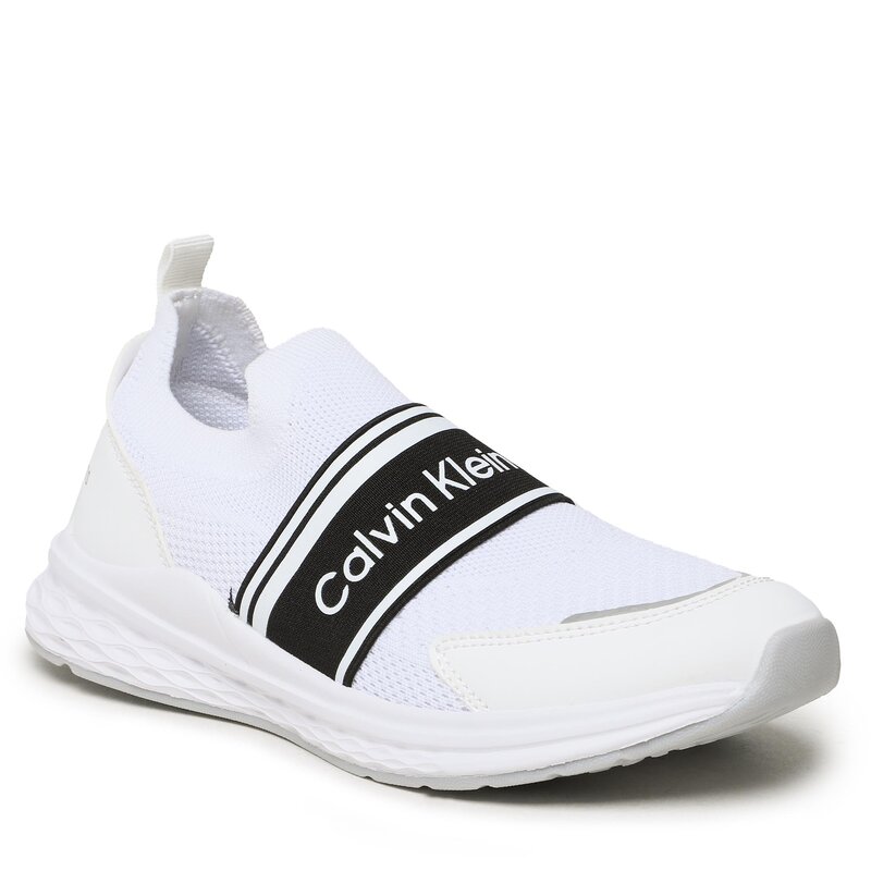 Sneakers Calvin Klein Jeans Low Cut Easy-On Sneaker V3B9-80594-0308 S White 100 Rutschschuhe Halbschuhe Mädchen Kinderschuhe