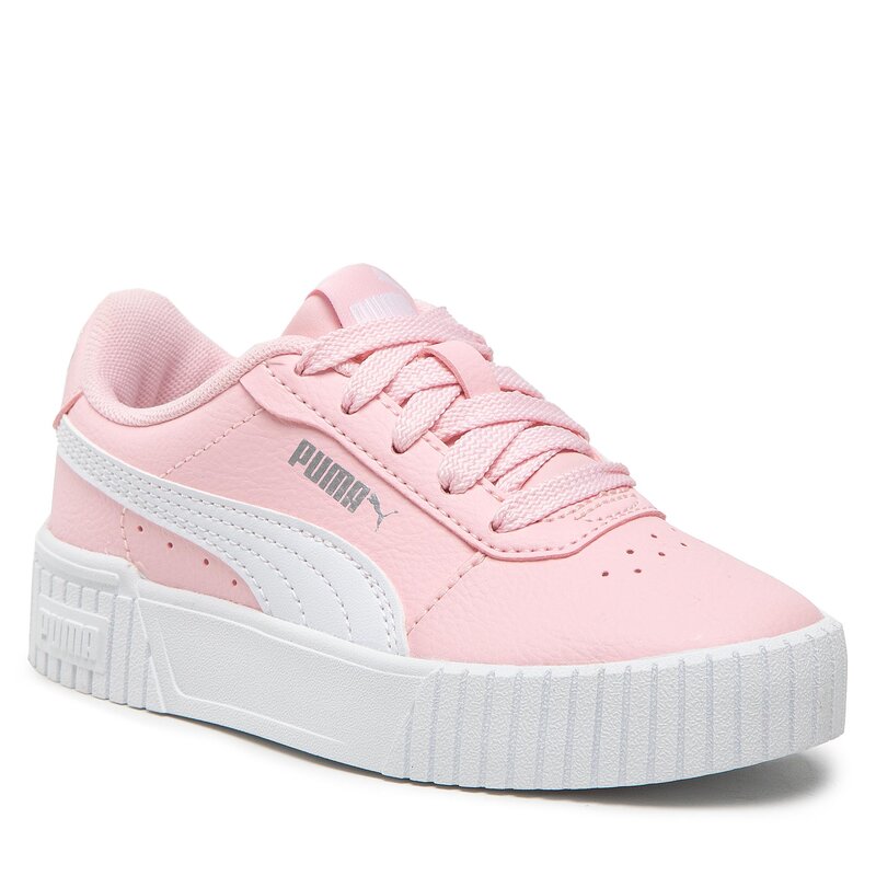 Sneakers Puma Carina 2.0 Ps 386186 04 Almond Blossom/White/Silver Schnürschuhe Halbschuhe Mädchen Kinderschuhe