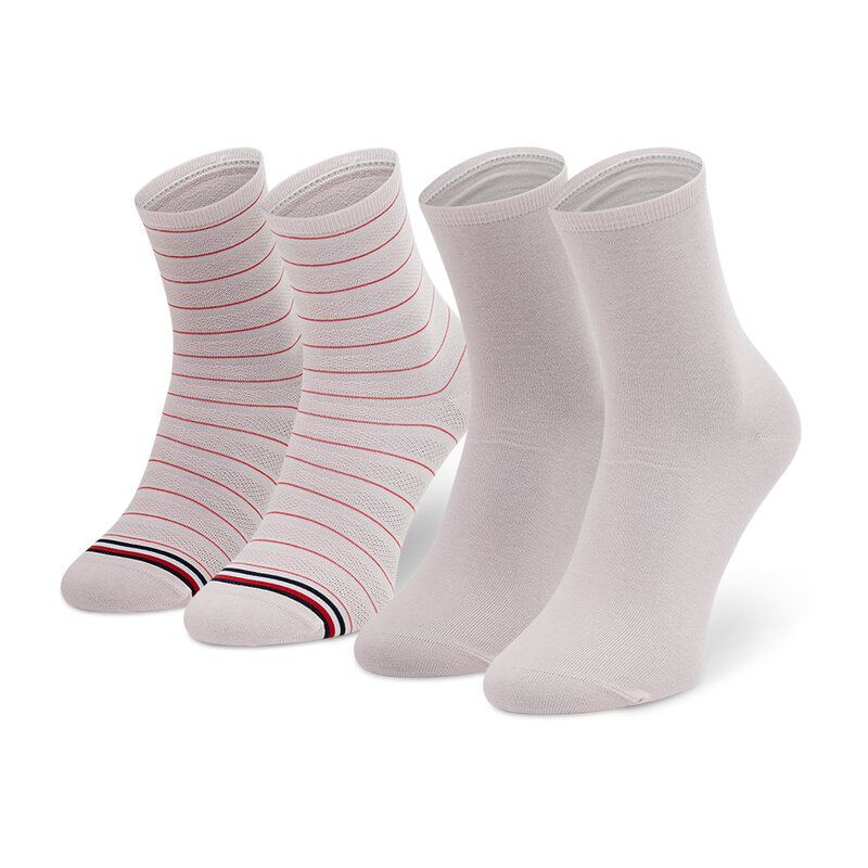 2er-Set hohe Damensocken Tommy Hilfiger 100002817 Pink 003 Hohe Damen Socken Textilien Zubehör
