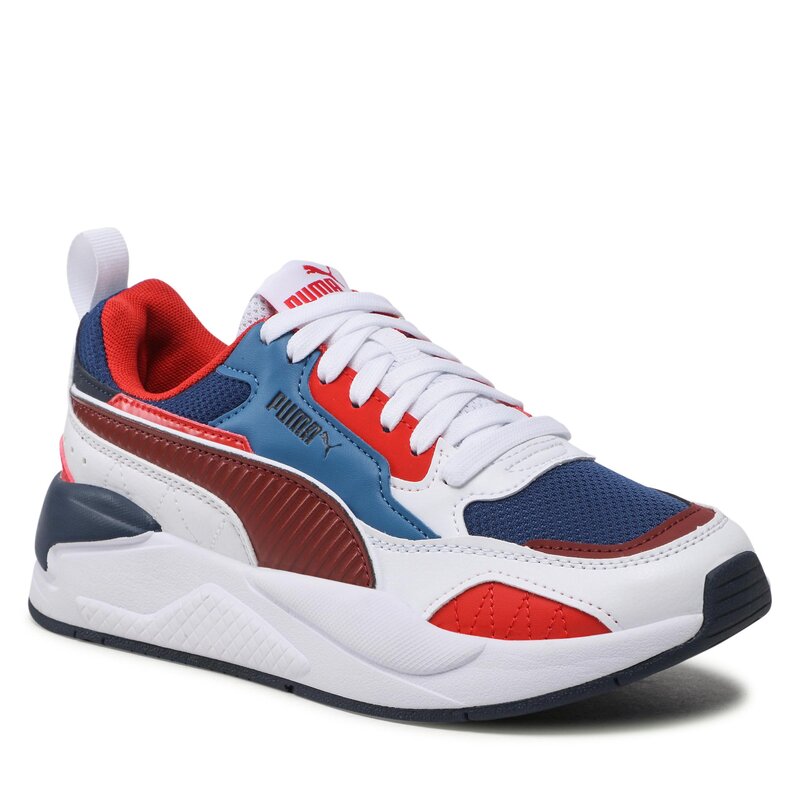 Sneakers Puma X-Ray 2 Square Jr 374190 28 White/Intense Red/Red/Blue Schnürschuhe Halbschuhe Jungen Kinderschuhe