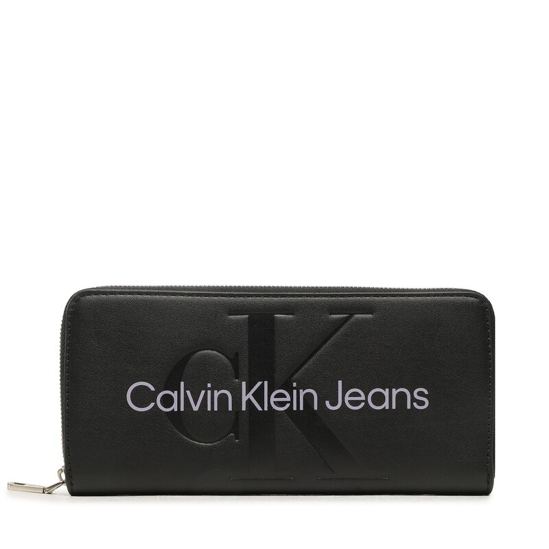Große Damen Geldbörse Calvin Klein Jeans Sculpted Mono Zip Around Mono K60K607634 0GJ Damen Geldbörsen Geldbörse Leder-Galanterie Zubehör