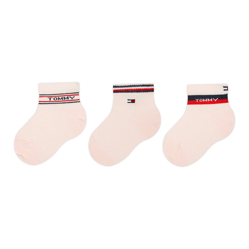 3er-Set hohe Kindersocken Tommy Hilfiger 701222674 Pink/Tommy Original 0003 Hohe Kinder Socken Textilien Zubehör