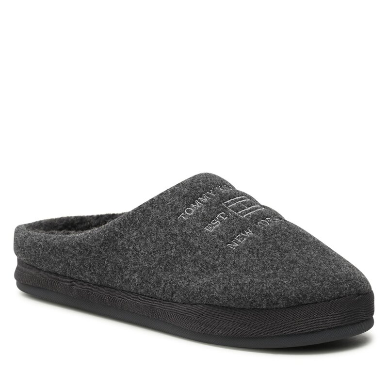 Hausschuhe TOMMY HILFIGER Fwlt Homeslipper FM0FM04221 Dark Ash PTY Hausschuhe Pantoletten und Sandaletten Herrenschuhe