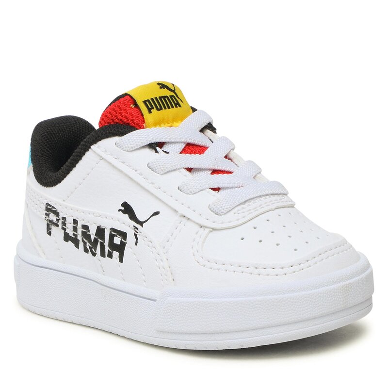 Sneakers Puma Caven Brand Love Ac inf 389734 01 White/Black/Red/Bright Aqua Rutschschuhe Halbschuhe Jungen Kinderschuhe