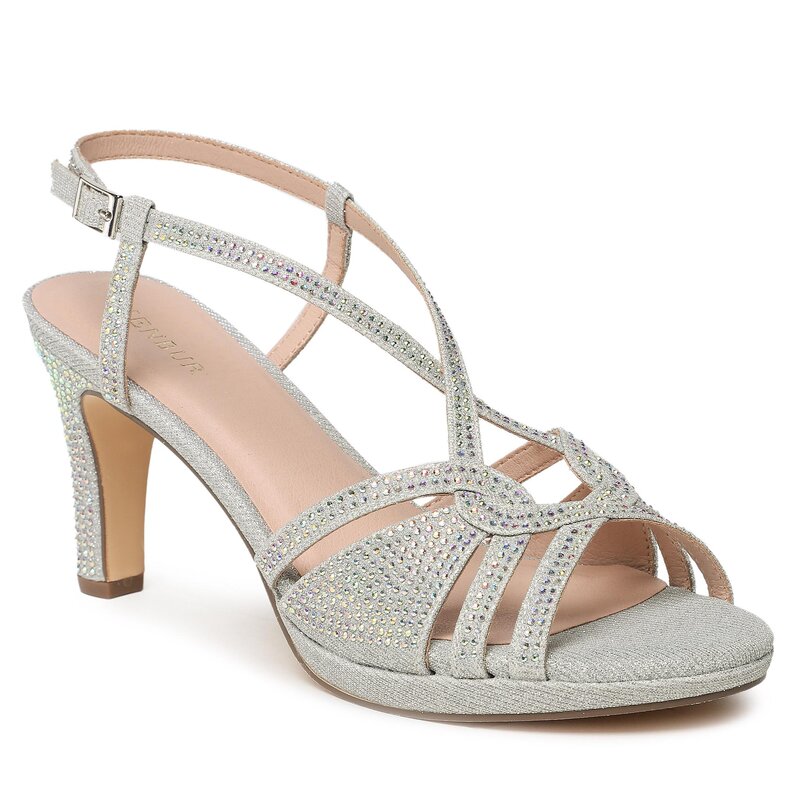 Sandalen Menbur 24169 Silver 09 Alltägliche Sandalen Sandalen Pantoletten und Sandaletten Damenschuhe
