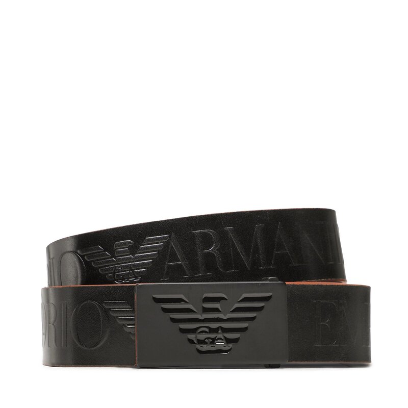Herrengürtel Emporio Armani Y4S522 Y169V 83365 Black Red Herrengürtel Gürtel Leder-Galanterie Zubehör