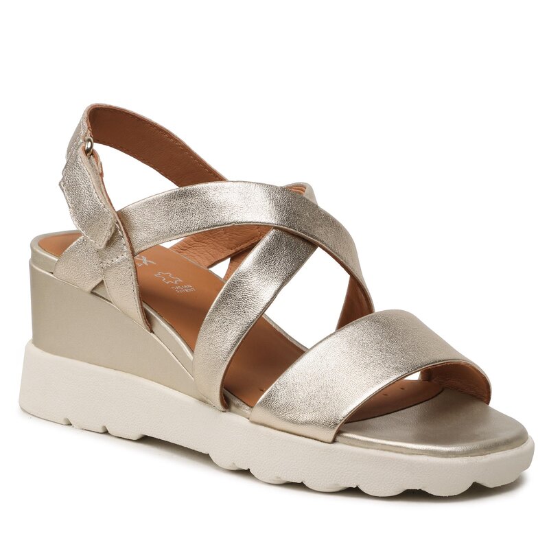 Sandalen Geox D Spherica Ec6 D35G0D000Y2C2012 Lt Gold Sandalen Pantoletten und Sandaletten Damenschuhe