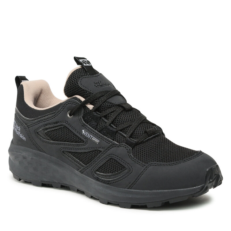 Trekkingschuhe Jack Wolfskin Vojo 3 Vent Low M 4051221 Black/Black Trekkingschuhe Halbschuhe Herrenschuhe