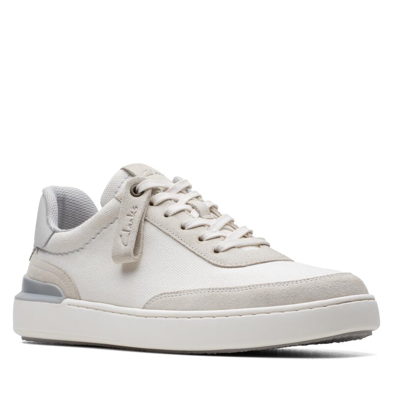 Halbschuhe Clarks CourtLite Tor 26170209 White Canvas Halbschuhe Herrenschuhe