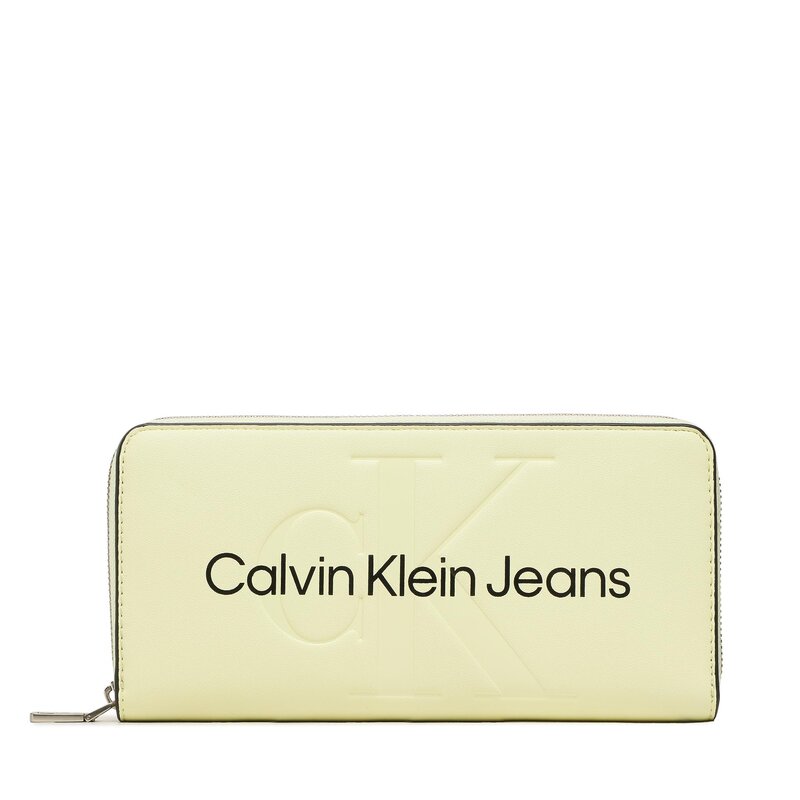 Große Damen Geldbörse Calvin Klein Jeans Sculpted Mono Zip Around Mono K60K607634 K60K607634 Damen Geldbörsen Geldbörse Leder-Galanterie Zubehör