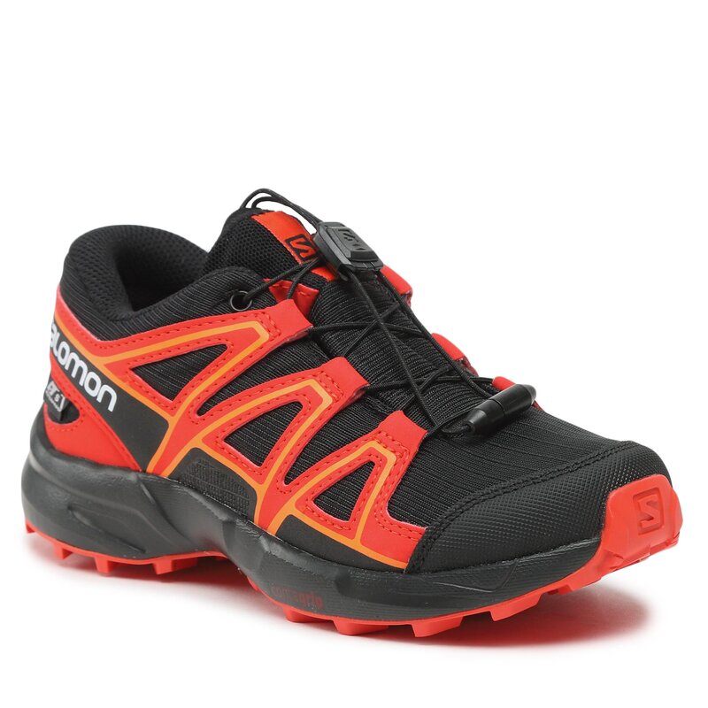 Schuhe Salomon Speedcross Cswp J 471234 09 M0 Black/Fiery Red/Shocking Orange Schnürschuhe Halbschuhe Jungen Kinderschuhe
