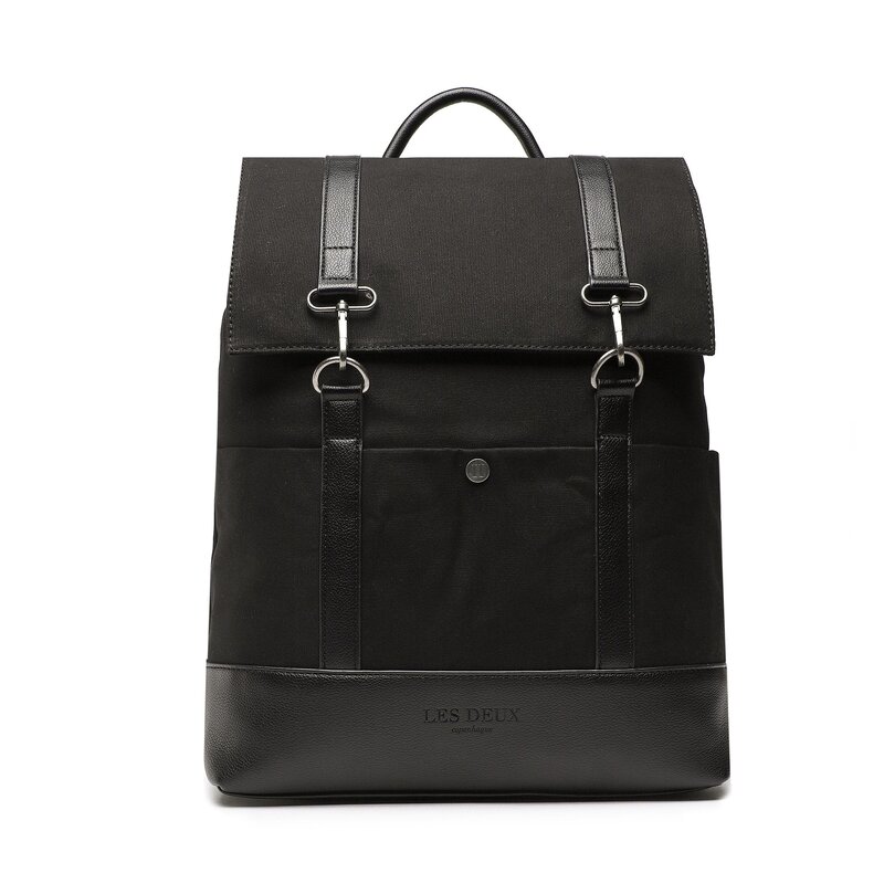 Rucksack Les Deux Warner Canvas Backpack LDM940036 Black/Black 100100 Notebook Tasche Leder-Galanterie Zubehör