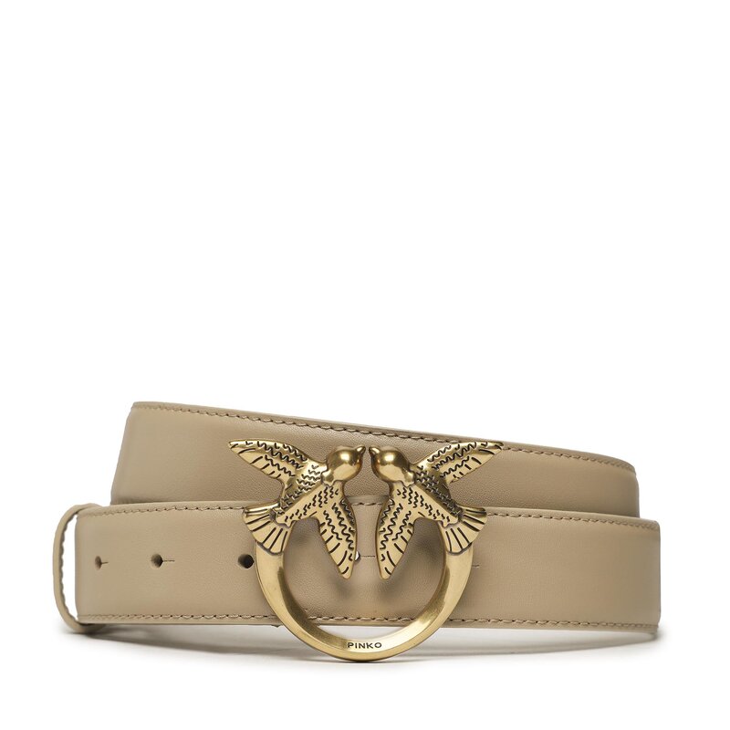 Damengürtel Pinko Love Berry H3 Belt PE 23 PLT01 100125 A0F1 Light Beig D28Q Damengürtel Gürtel Leder-Galanterie Zubehör
