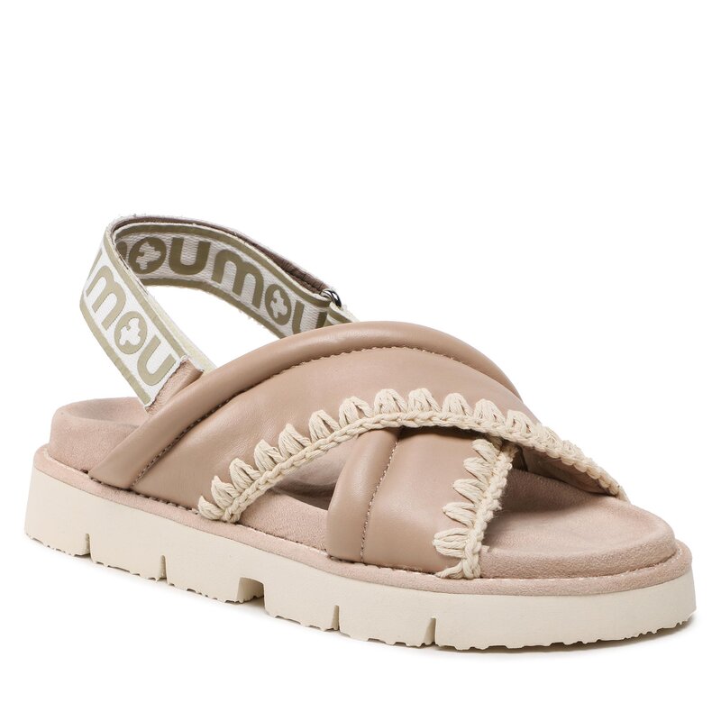 Sandalen Mou New Bio # 03 Criss-Cross Upper SW461004C Sand Alltägliche Sandalen Sandalen Pantoletten und Sandaletten Damenschuhe