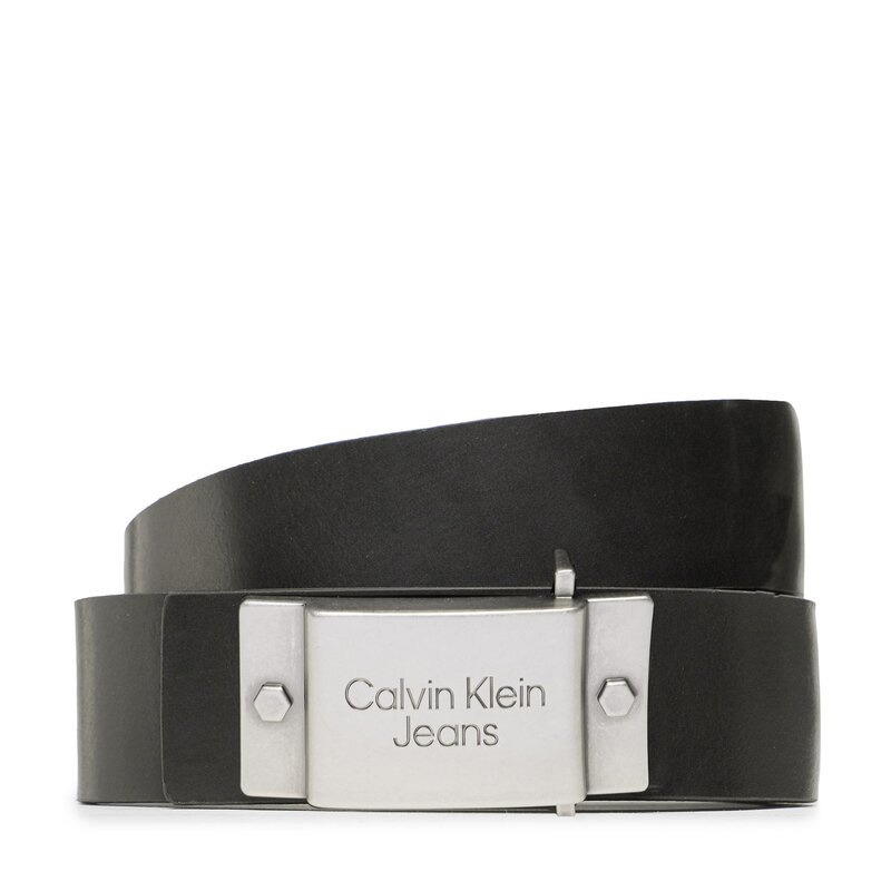 Herrengürtel Calvin Klein Jeans Plaque Lthr Belt 40mm K50K510474 BDS Herrengürtel Gürtel Leder-Galanterie Zubehör