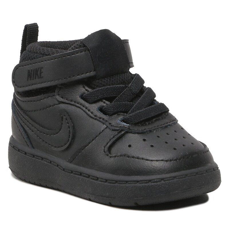 Schuhe Nike Court Borough Mid 2 (TDV) CD7784 001 Black/Black/Black Klettverschluss Halbschuhe Mädchen Kinderschuhe
