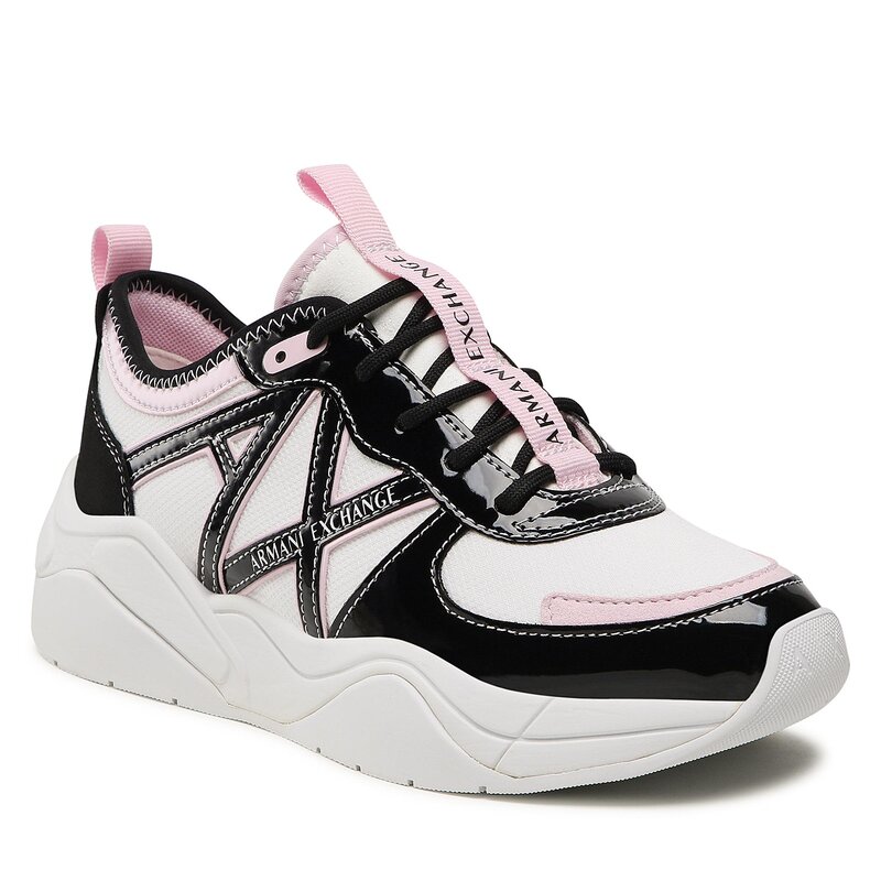 Sneakers Armani Exchange XDX039 XV311 S263 Op.White/Black/Lilac Sneakers Halbschuhe Damenschuhe