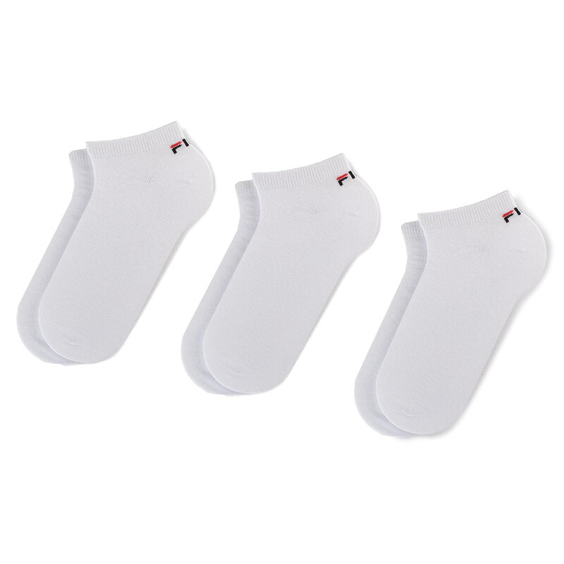 3er-Set niedrige Unisex-Socken Fila Calza F9100 White 300 Niedrige Damen Socken Textilien Zubehör