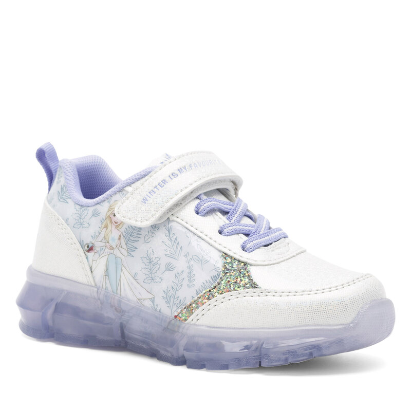 Sneakers Frozen CP66-AW22-119DFR-B-1 Silberfarben Klettverschluss Halbschuhe Mädchen Kinderschuhe