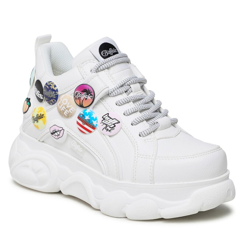 Sneakers Buffalo Cld Corin Button BN16308841 White Sneakers Halbschuhe Damenschuhe