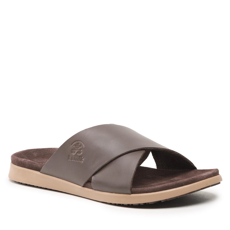 Pantoletten Kamik Marty Cross HK0691 Dark Brown Alltägliche Pantoletten Pantoletten Pantoletten und Sandaletten Damenschuhe