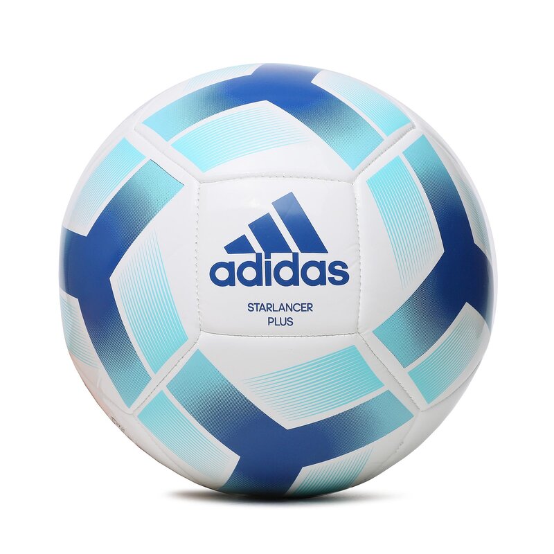 Ball adidas Starlancer Plus Football HT2463 white/team royal blue/bright cyan Zubehör Sport