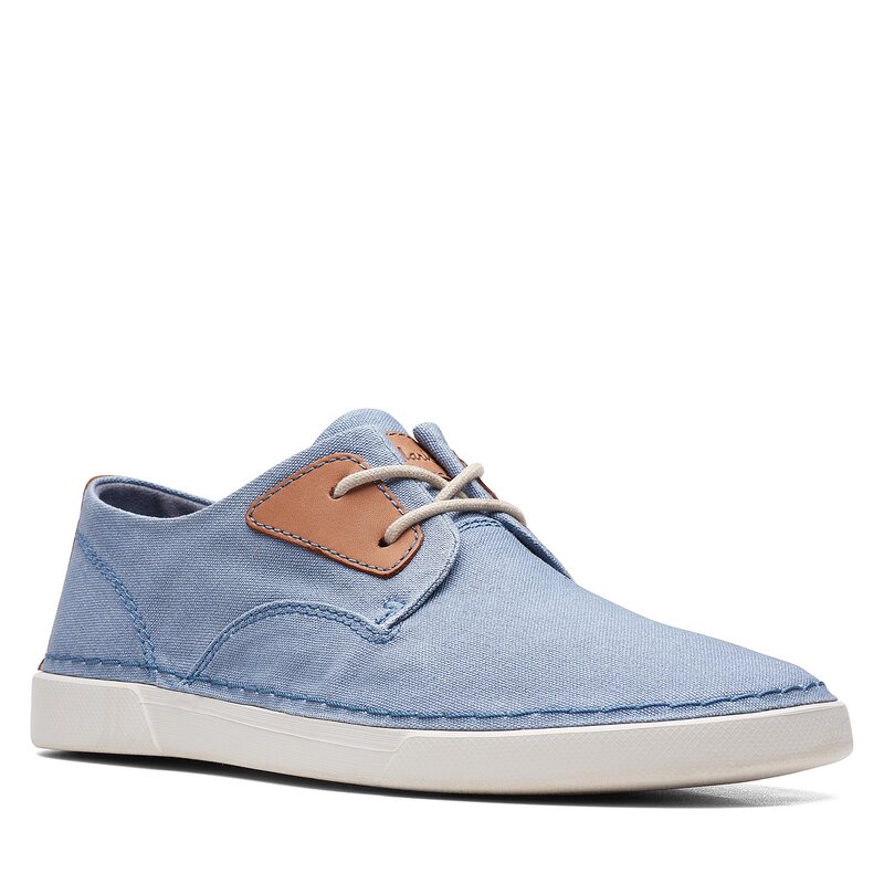 Halbschuhe Clarks Gereld Tie 26171671 Blue Textile Halbschuhe Herrenschuhe