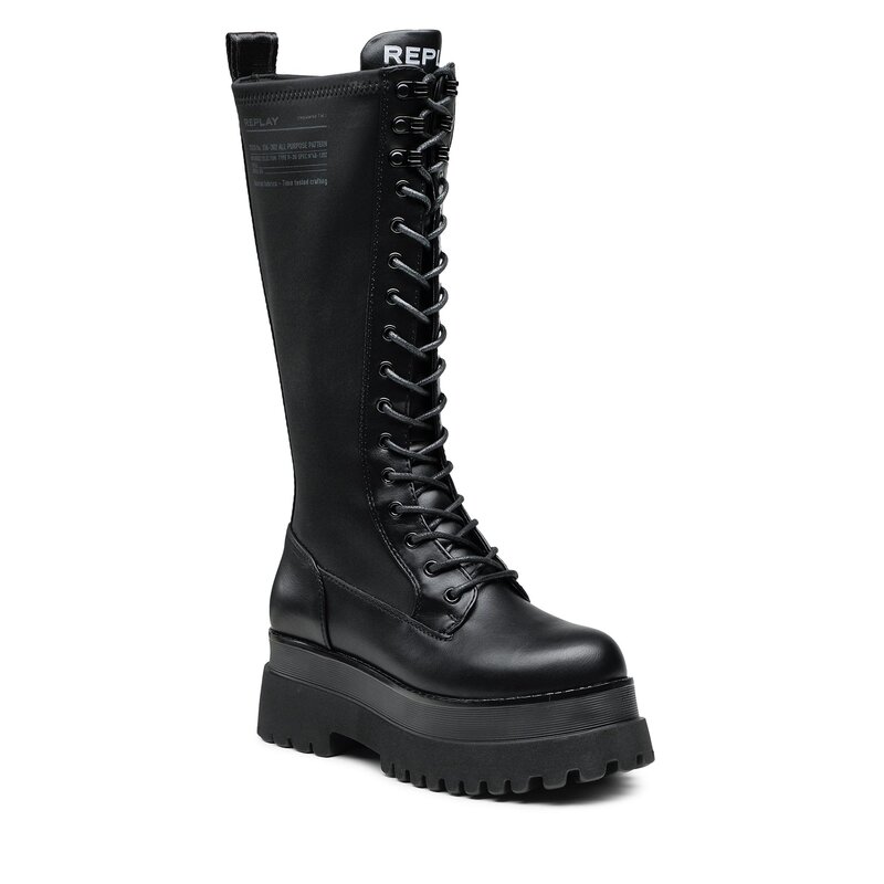 Stiefel Replay Any Combat GWL72 .000.C0001T Black/Black 0562 Stiefel Stiefel und andere Damenschuhe