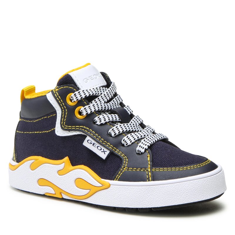 Sneakers Geox J Alphabeet Boy J35HLF01054C0657 M Navy/Yellow Halbschuhe Jungen Kinderschuhe
