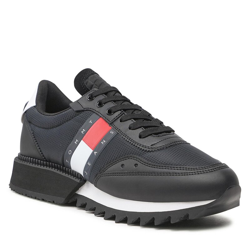 Sneakers Tommy Jeans Track Cleat EM0EM01083 Black BDS Sneakers Halbschuhe Herrenschuhe