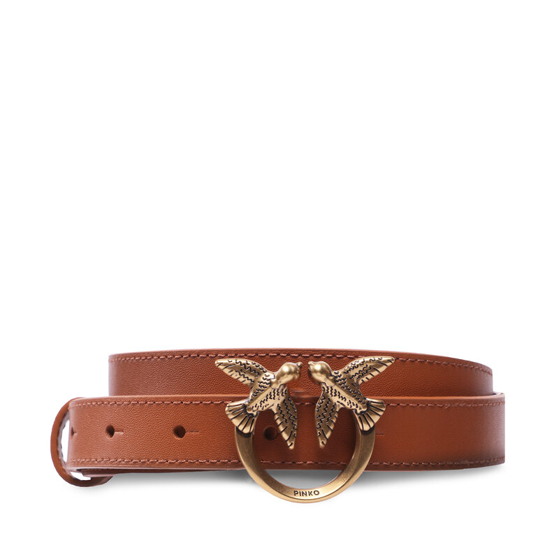 Damengürtel Pinko Love Berry H2 Belt PE 23 PLT01 100143 A0F1 Cuoio L58Q Damengürtel Gürtel Leder-Galanterie Zubehör