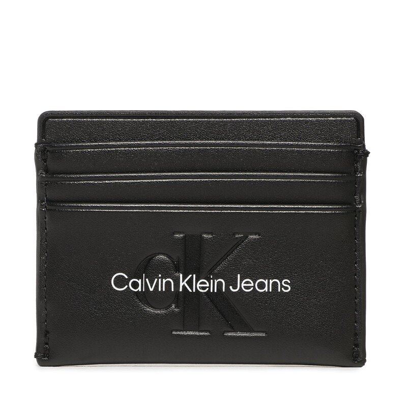 Kreditkartenetui Calvin Klein Jeans Sculpted Cardholder 6 Cc Mono K60K610356 BDS Kreditkarten-Etui Etuis Leder-Galanterie Zubehör