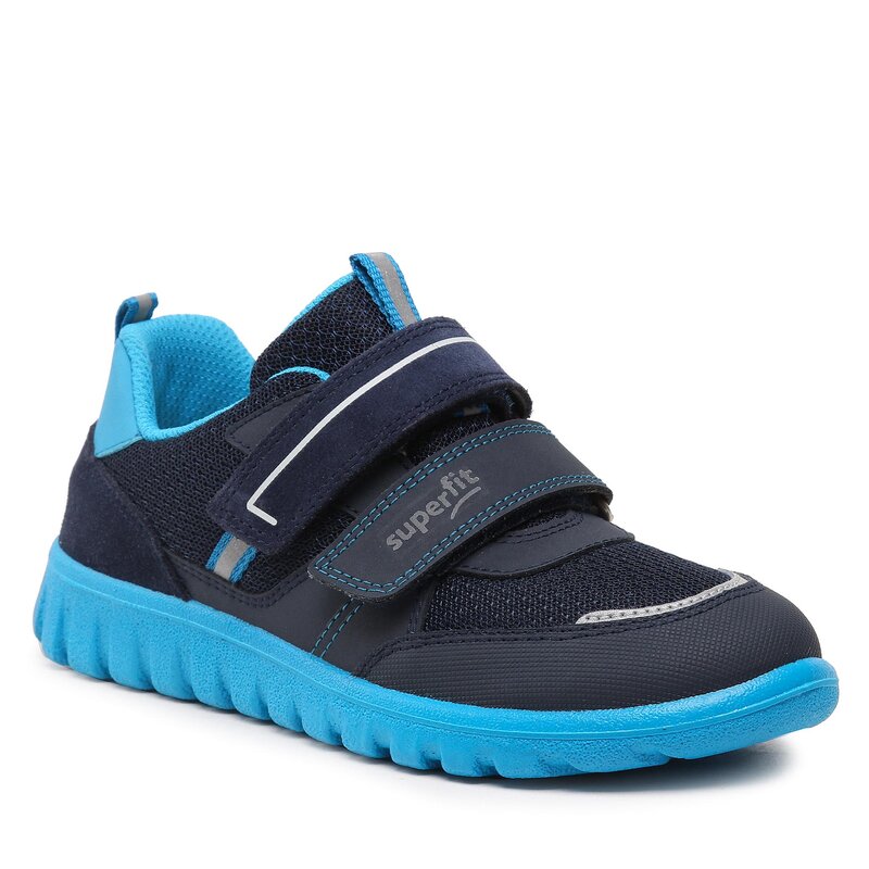 Sneakers Superfit 1-006203-8000 D Blue/Turquoise Klettverschluss Halbschuhe Jungen Kinderschuhe
