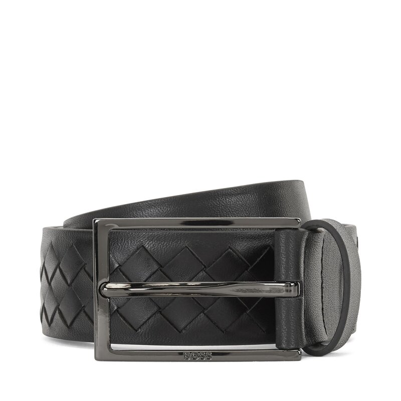 Herrengürtel Boss 50471139 Black 01 Herrengürtel Gürtel Leder-Galanterie Zubehör
