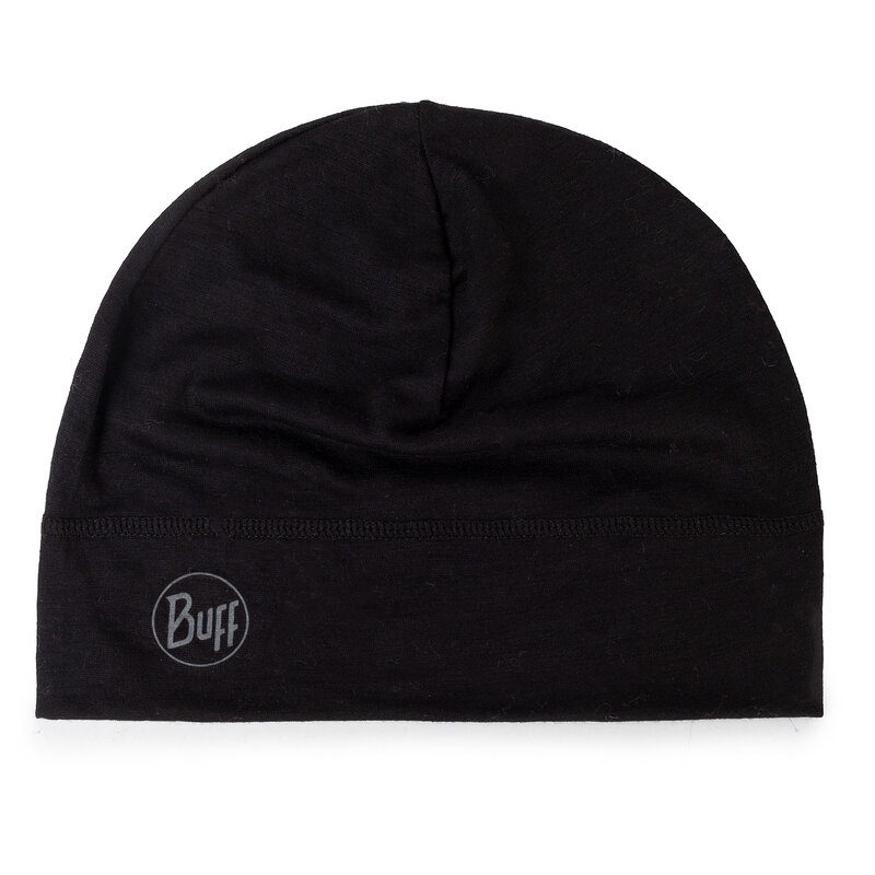 Mütze Buff Lightweight Mering Wool Hat 113013.999.10.00 Solid Black Wintermützen Herren Mützen Mützen Textilien Zubehör