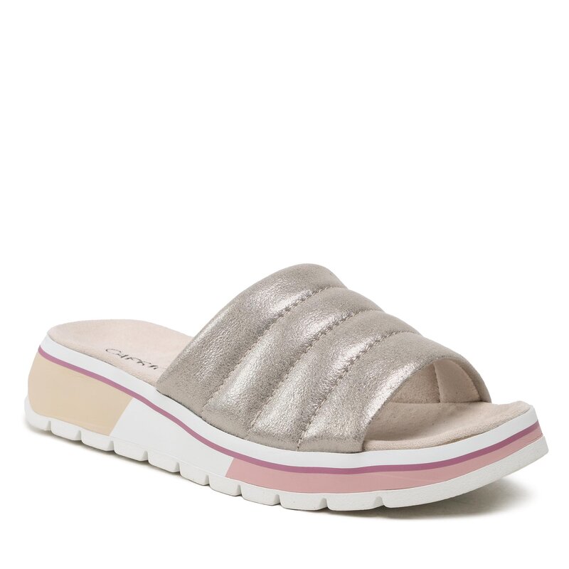 Pantoletten Caprice 9-27205-20 Stone Metallic 248 Alltägliche Pantoletten Pantoletten Pantoletten und Sandaletten Damenschuhe