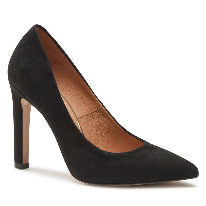 High Heels R.Polański 1645 Czarny Zamsz Pumps Halbschuhe Damenschuhe