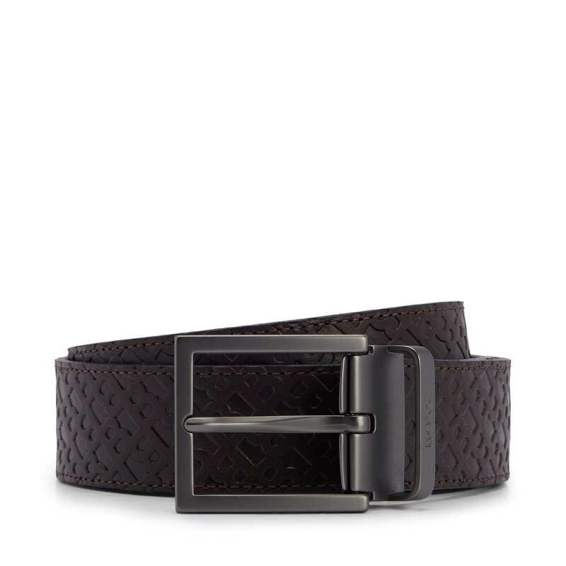 Herrengürtel Boss 50492589 Dark Brown 202 Herrengürtel Gürtel Leder-Galanterie Zubehör
