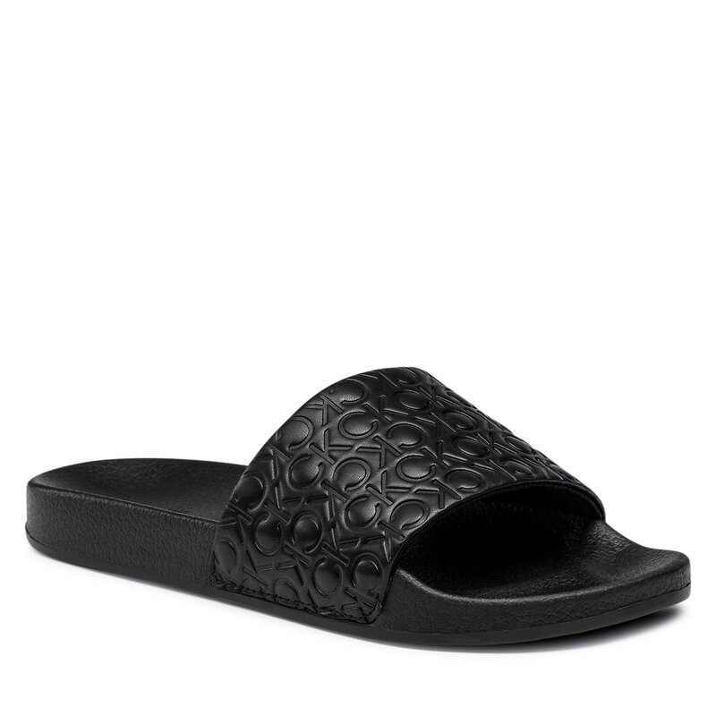 Pantoletten Calvin Klein Pool Slide HW0HW01524 Seasonal Black Mono 0GK Alltägliche Pantoletten Pantoletten Pantoletten und Sandaletten Damenschuhe