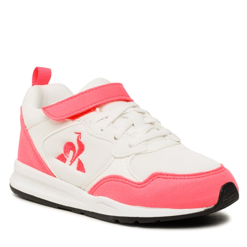Sneakers Le Coq Sportif Lcs R500 Ps Girl Fluo 2310303 Optical White/Diva Pink Klettverschluss Halbschuhe Mädchen Kinderschuhe