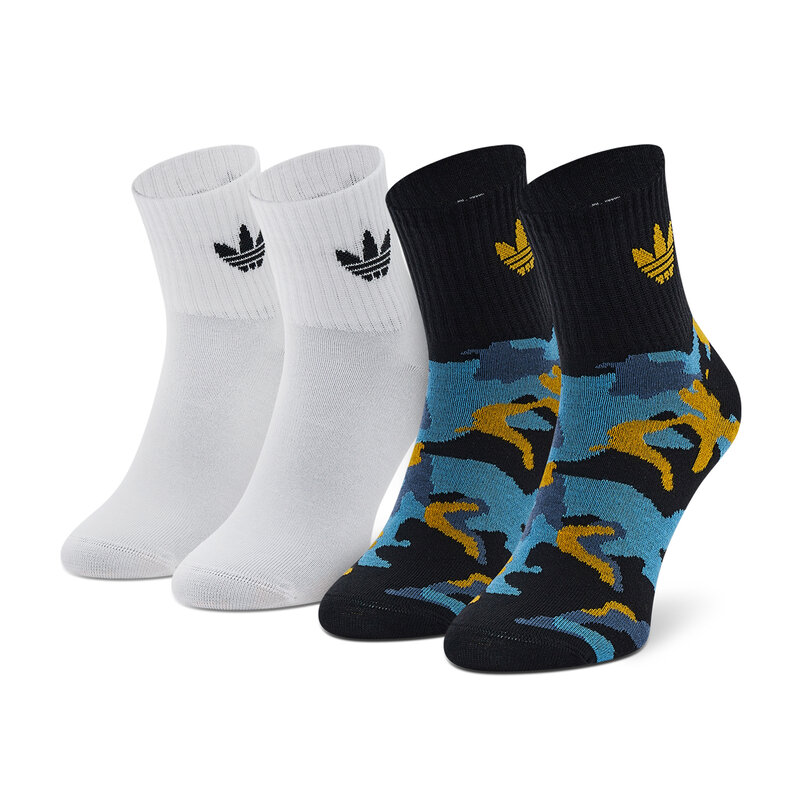 2er-Set hohe Unisex-Socken adidas Camo Mid Ankle HL9297 Bunt Hohe Damen Socken Textilien Zubehör
